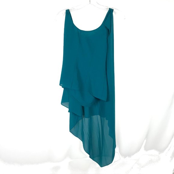 NWT Womens Size Small Belle Badgley Mischka Flowy Chiffon Asymmetric Tunic Top - Picture 3 of 3